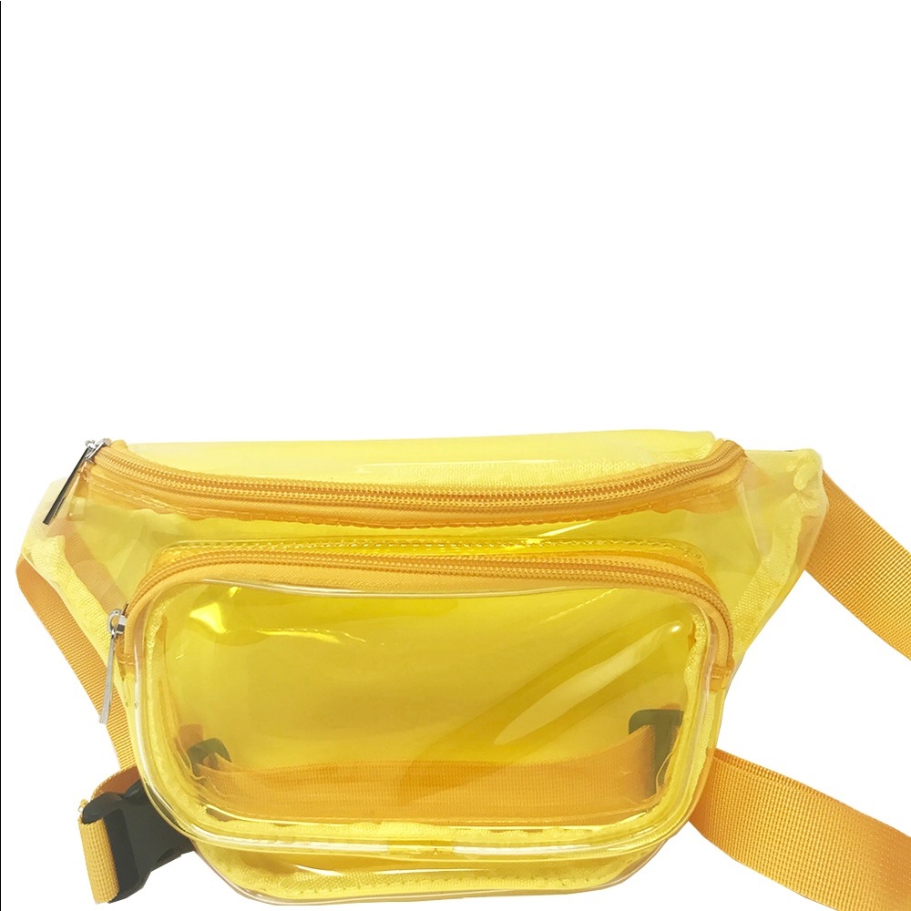 Clear Fanny Pack Polyurethane Mini Bag w 3 zipper